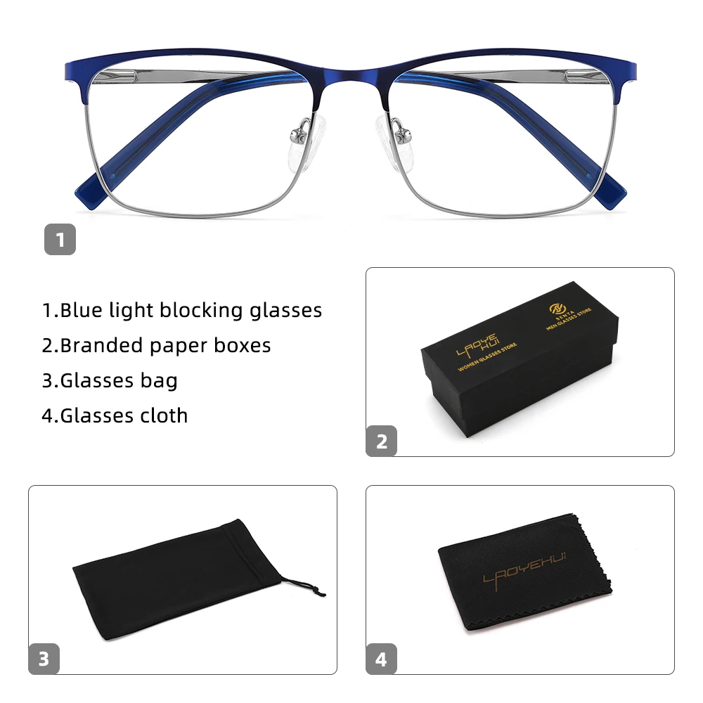 Reading Glasses for Men Anti-glare Lenses and Blue Light Filters Presbyopic Glasses Focus Plus Optical Lenses Men's Seen Bezel 2