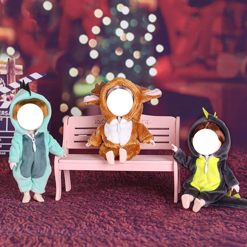 Plush Little new Monster Ob11 Small Dinosaur Doll Clothing Accessories 17cm Bjd Doll 2025 Changing Toy DIY Children's Dressing Toys