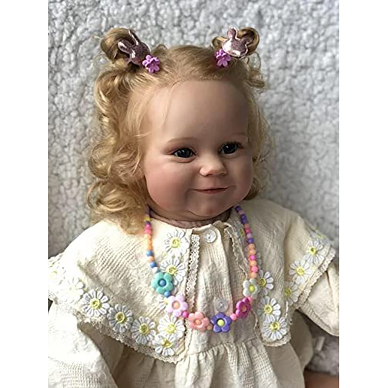 60cm New Reborn Maddie Girl Doll with Rooted Blonde hair Soft Cuddle Body Toys For Kids