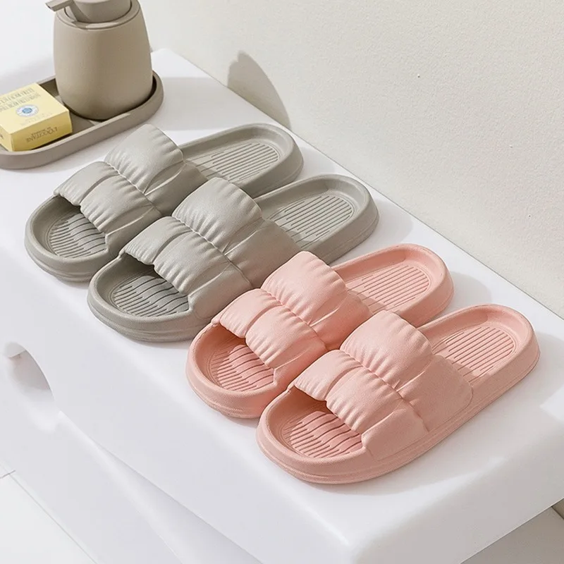 New Women Home Shoes Platform Slipper Summer Beach Flip Flops Women EVA Soft Sole Flat Shoes Mute Non-slip Slides Beach Sandal