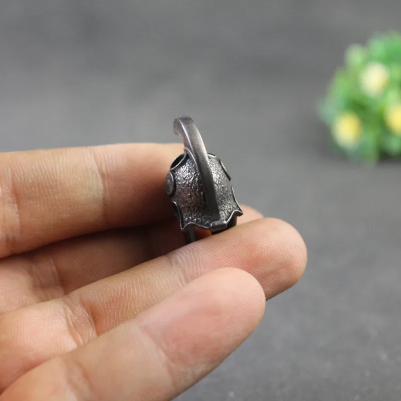 black Ancient Greece Spartan Warrior Scar Helmet Umbrella Rope Knife Bead Jewelry DIY Paracord Keyring Lanyard Pendant Accessory