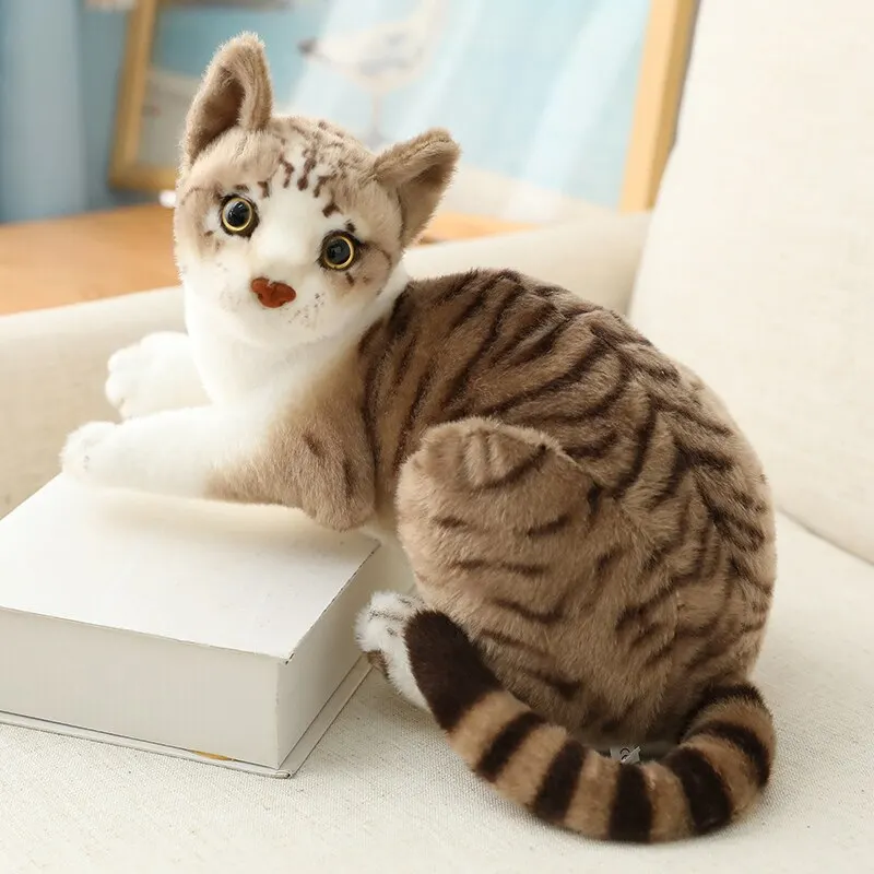 Stuffed Siame Cats Plush Toy new 20/25cm Simulation 2025 American Shorthair Cute Cat Pet Toys Lifelike Home Decor Birthday Gift