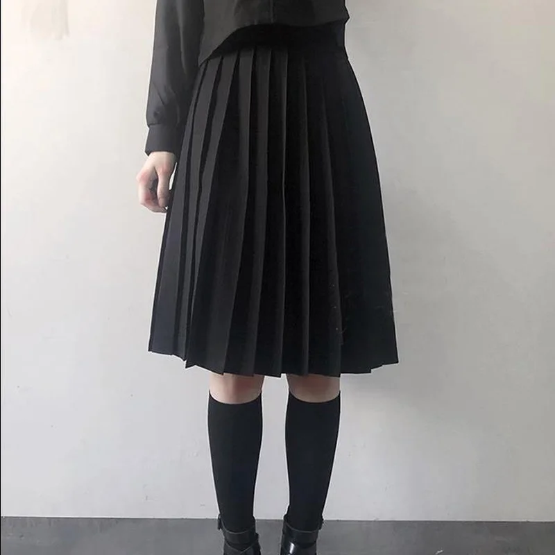 Pleated Skirts Women S-5XL Vintage new Young basic 2025 Leisure Korean All-match Spring High Waist Female Skirts College