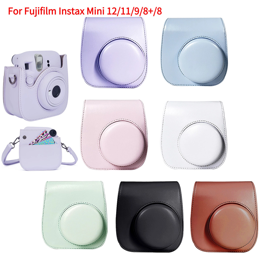Camera Cover Pouch Retro Camera Shoulder Bag PU Leather Scratchproof Lightweight Accessories for Fujifilm Instax Mini 12/11/9/8
