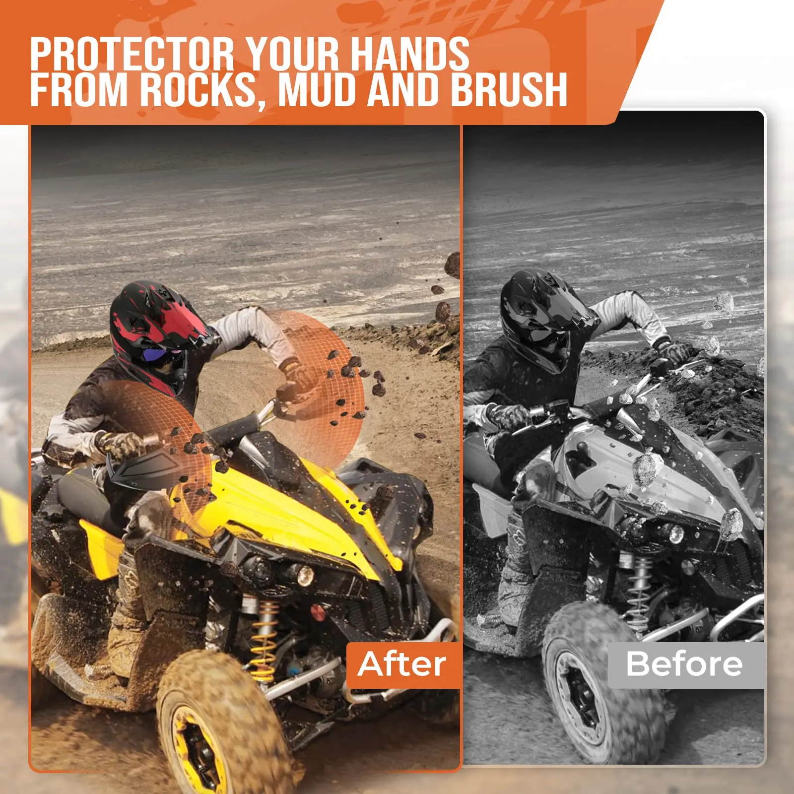 KEMIMOTO ATV Hand Guard Wind Deflector for Can-Am Outlander 450 500 650 800 1000 Renegade DS G2 G2L G2S Handlebar Protector Kit