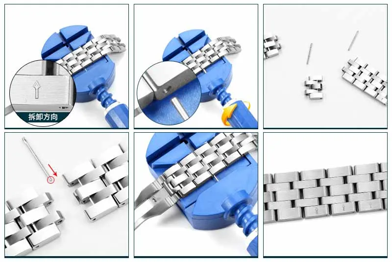 Repair Tool Watch Link for Band Slit Strap Bracelet Chain Pin Remover Adjuster Repair Tool Kit for Men/Women Watch