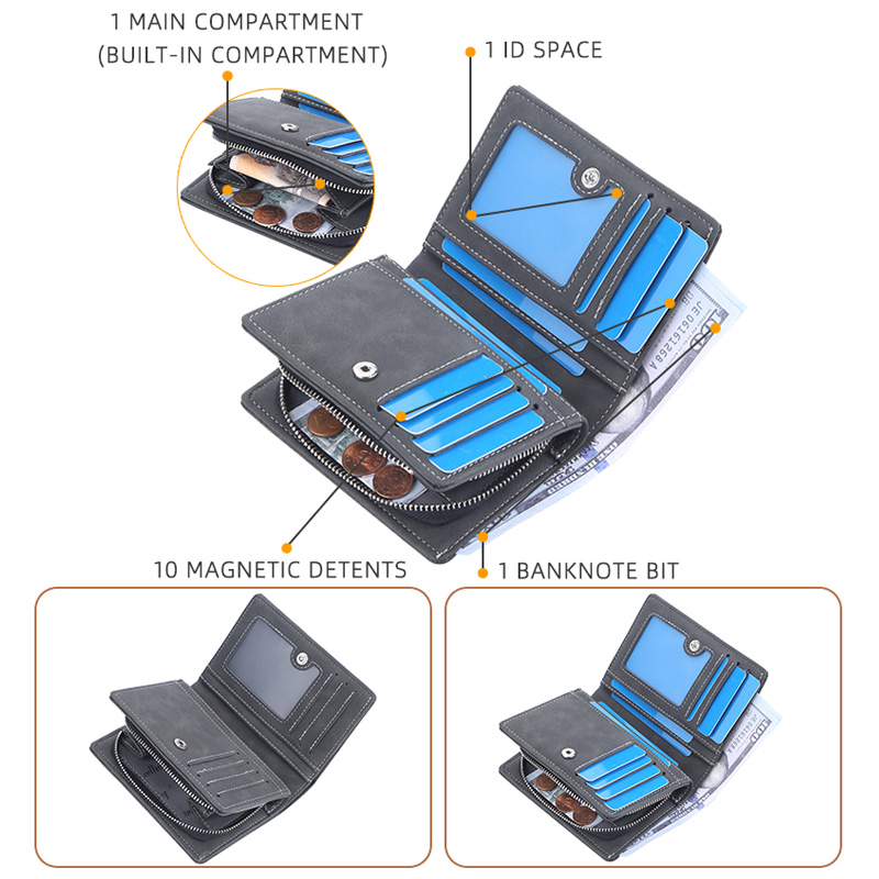 New Baellerry Mens Purse Male Wallet Small Money Bag Man PU Leather Card Holders Men's Wallets with Coin Pocket Wallet for Men