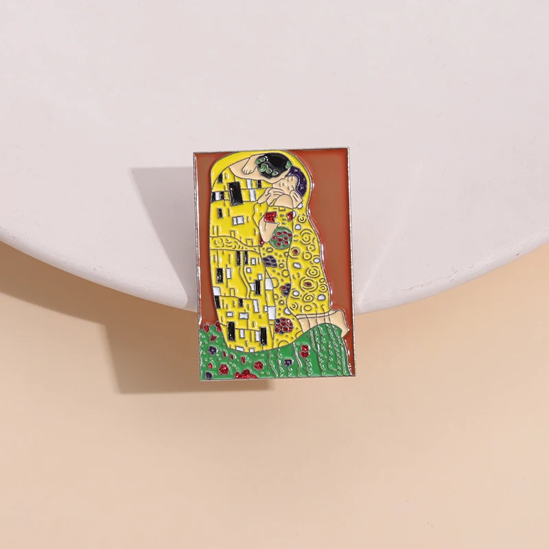 The Kiss - Gustav Klimt Enamel Pin Art Oil Painting Brooches Lapel Badges Backpack Jewelry Gift For Passionate About Art Friends