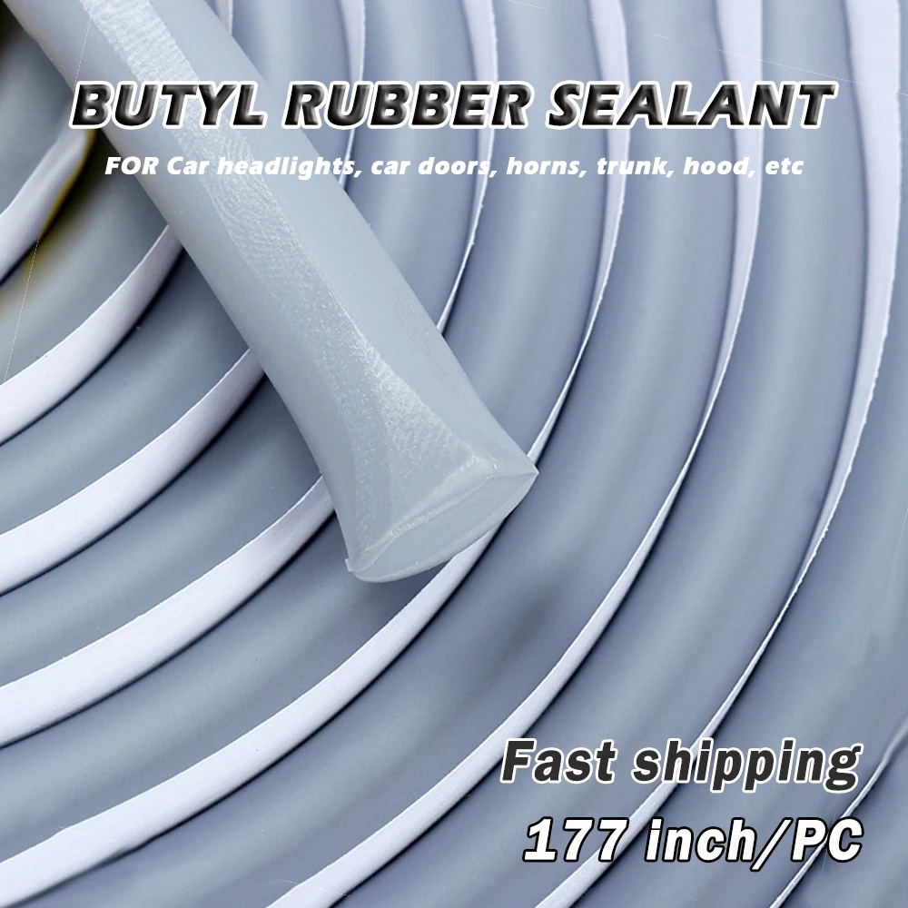 177 Inch Butyl Rubber new Car Headlight Sealant Windshield Sealing Solid Glue Interior 2025 Shock Absorbing Horn Cushioning Accessories
