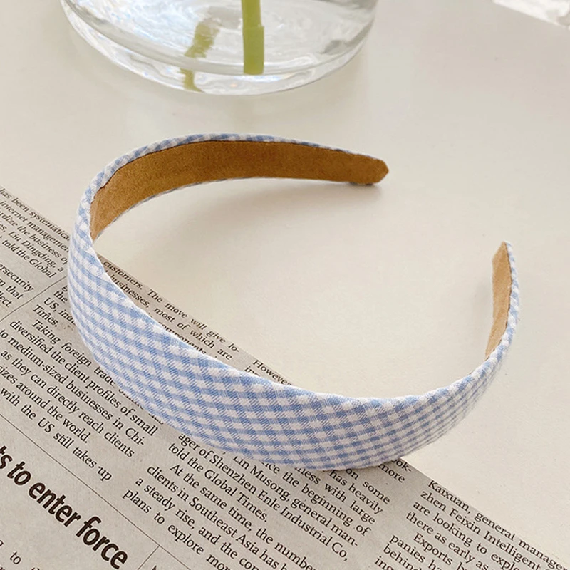 Korea Style Retro Headband Women Simple Cloth Fabric 2025 Hair Band Floral Lattice Hairbins for new Ladies Girl Headwear Hair Accessories