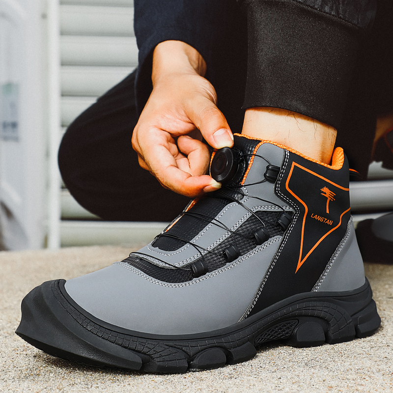 European 2023 Standard High Top Safety Men Anti-smashing Anti-piercing Work Boots Wear Resistant Male Indestructible Shoes 2cd7 4