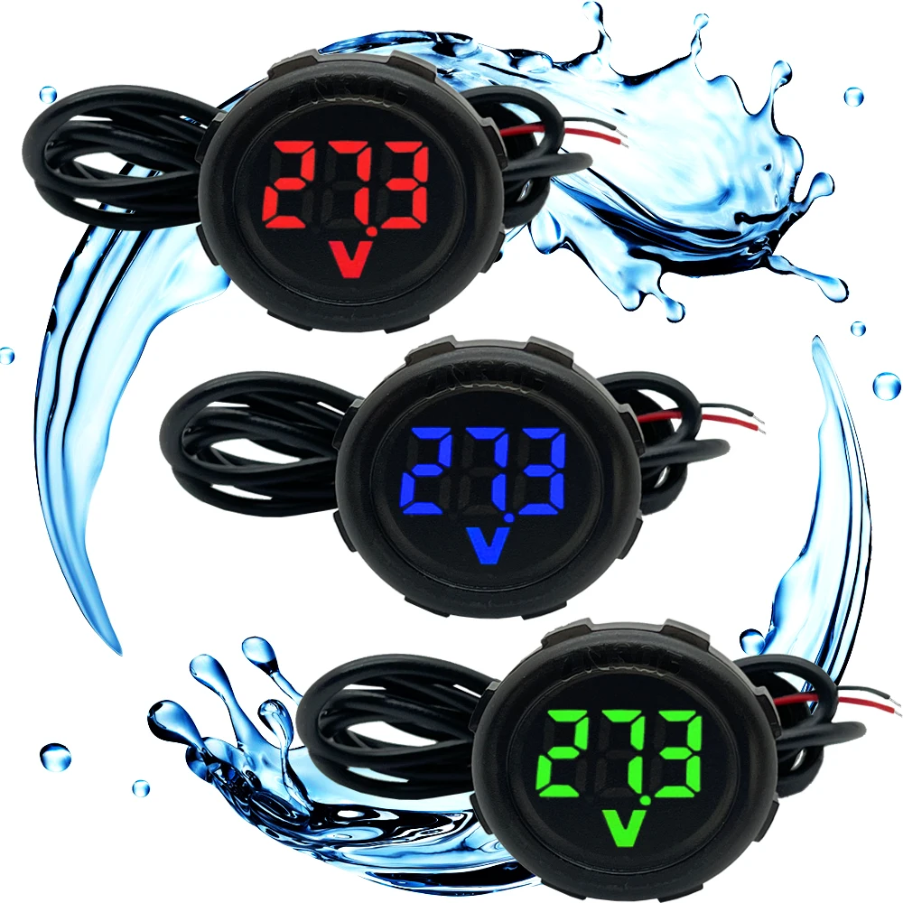 Waterproof Voltmeter DC 4-100V LED Digital Display DC Digital Car Voltage Current Meter Volt Detector Tester Monitor Pane