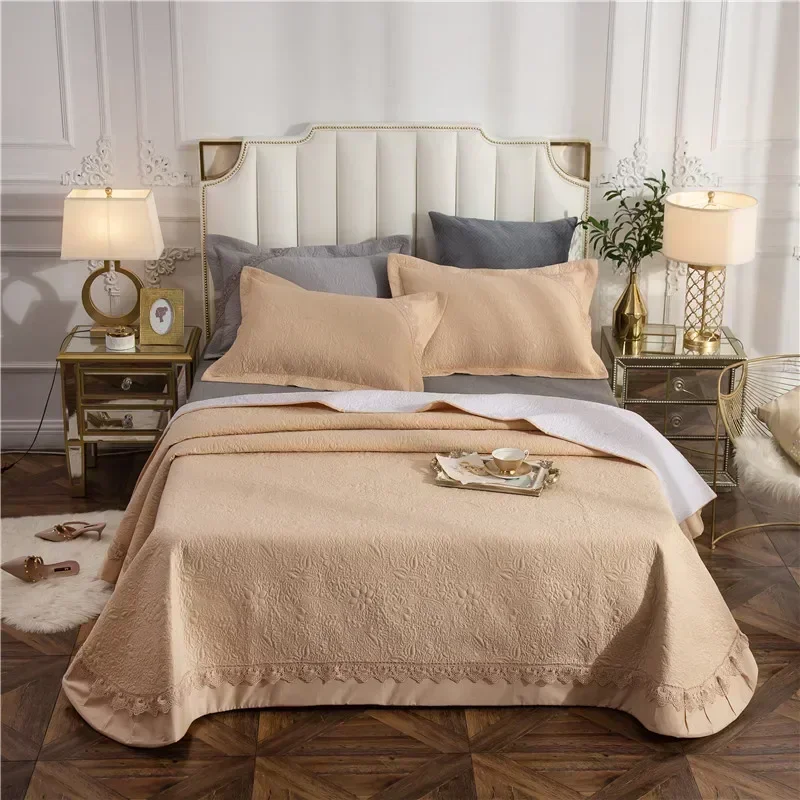 Cotton Bed Cover Sewing Bed European -style Bed Skirt Solid Color Sheet Cobertor Casal Couvre Tete De A7ZE01