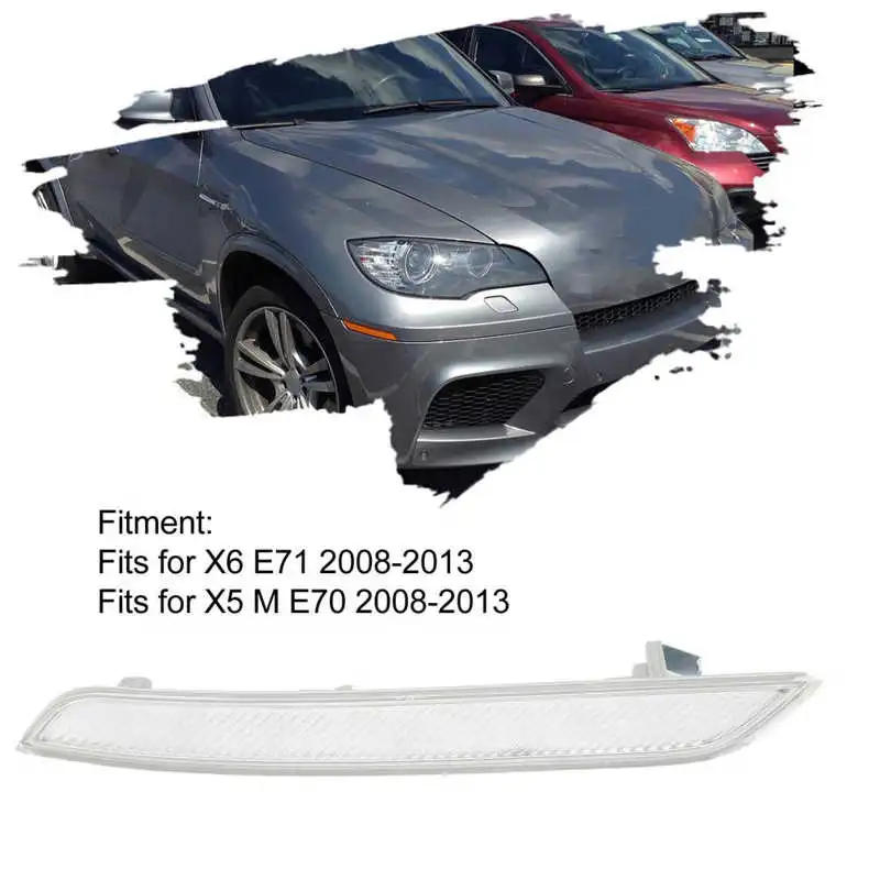 Front Bumper Reflector Clear White Improve Car Visibility Side Marker Reflector for BMW X6 E71 2008 2009 2010 2011 2012 2013