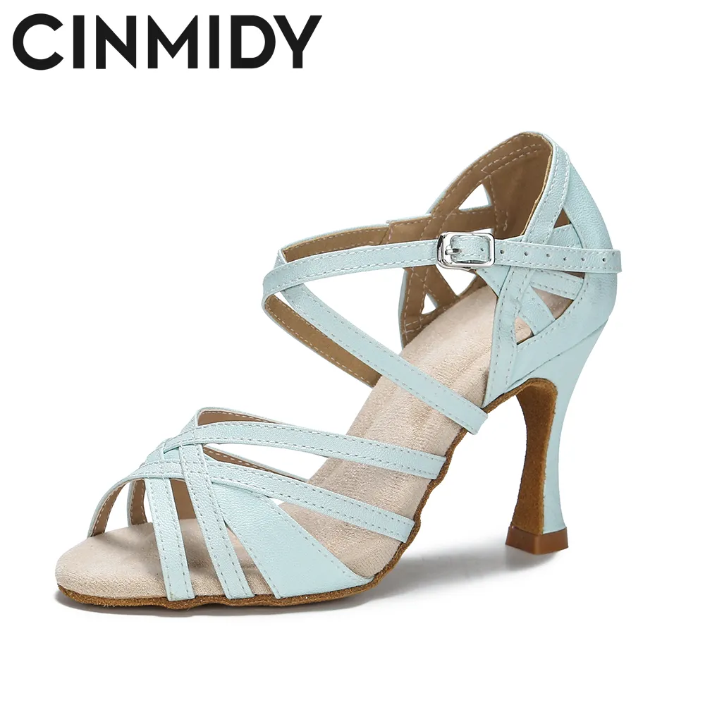 CINMIDY Latin Dance Shoes 2025 For Women Tango Ballroom Dancing Shoes Girls Indoor Dance Training new Shoes Soft Sole Party Shoes