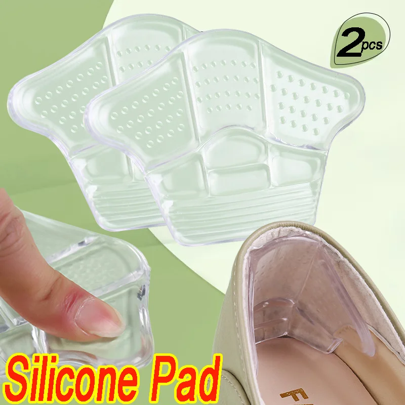 Transparent Silicone Heel Stickers Heels new Grips Anti Slip Sneakers Shoe 2025 Cushions Non-Slip Crown Inserts Pads Foot Care Protector