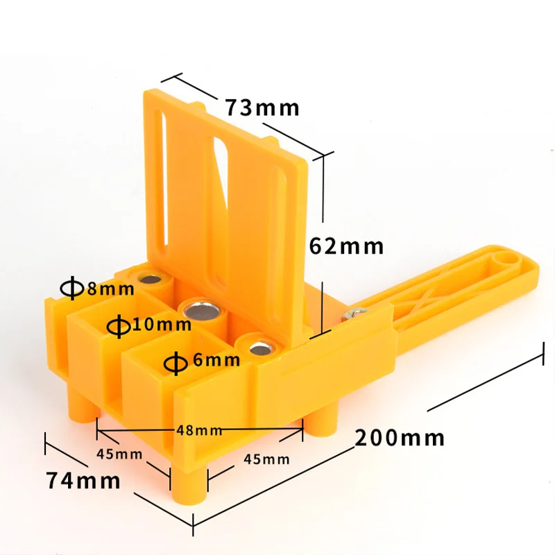 6/8/10mm Woodworking Drill Locator Tool Adjustable Hole Drill Guide Dowel Jig Handheld Straight Hole