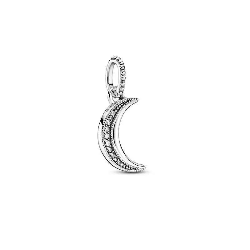 European charm palm, crescent moon, horseshoe pendant, suitable for Pandora bracelet DIY women's jewelry