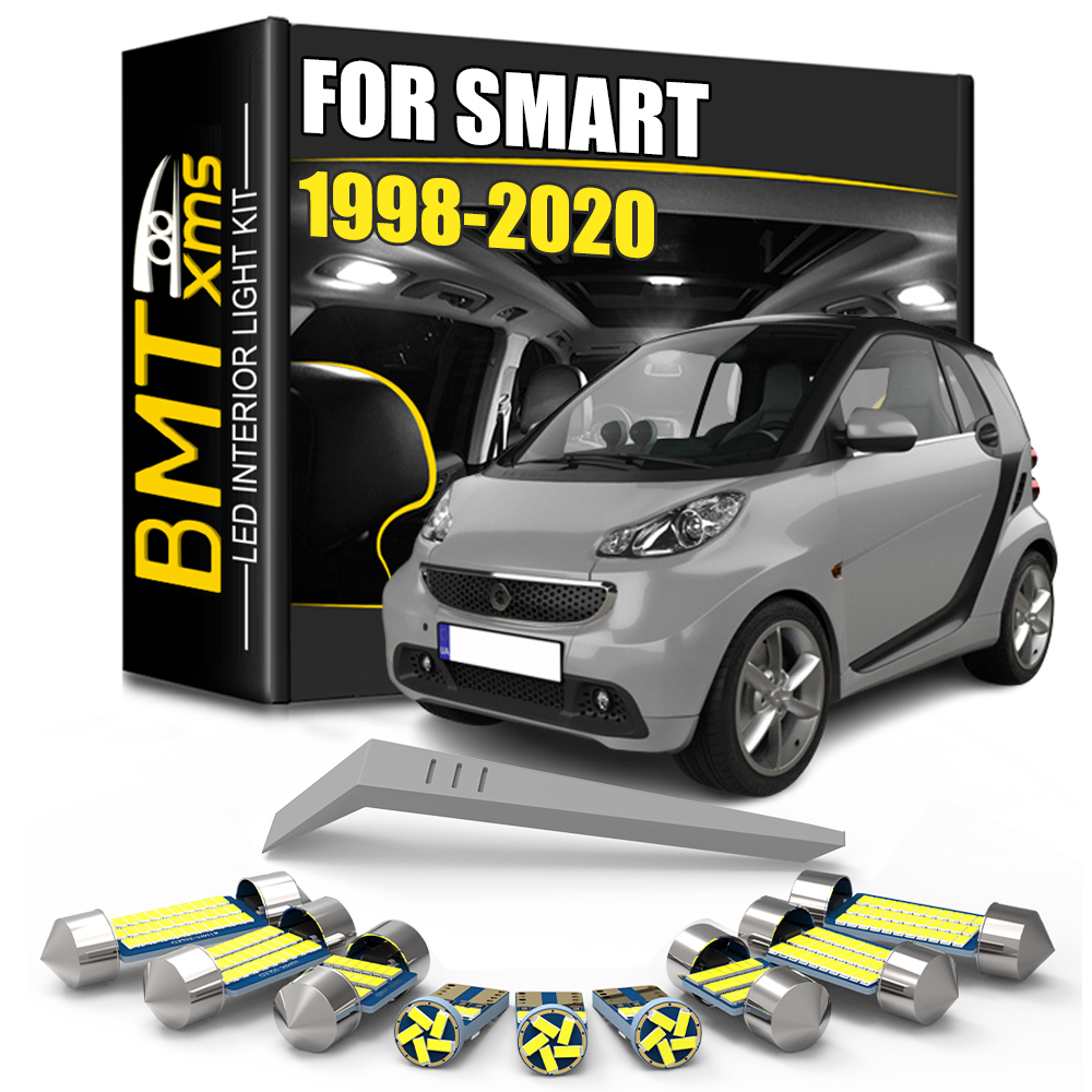 BMTxms Canbus For Smart Fortwo 450 451 453 Forfour 454 453 EQ 1998-2019 2020 LED Interior Dome Trunk Indoor License Lights Kit