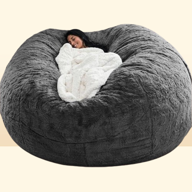 Chair Ers Super Large 7Ft Nt Fur Bean Bag Er Living Room Furniture Big Round Soft y Faux Beag Lazy Sofa Dh7Gj9904958