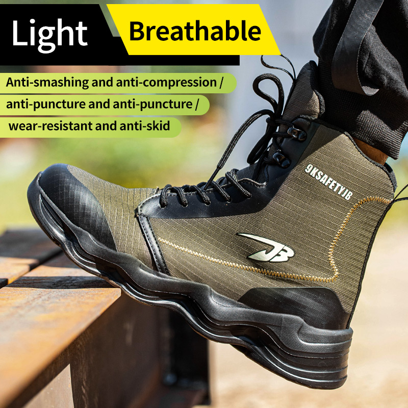 MJYTHF 2024 New Work Steel Toe Protective Anti-smash Anti-puncture High Top Safety Shoes Men Boots