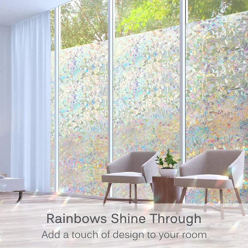Window Privacy Film Static Window Clings Vinyl new 3D Window Decals Window 2025 Stickers Rainbow Window Film for Control Anti UV