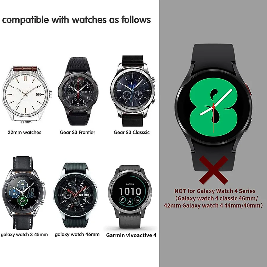 22mm Strap for Samsung Watch 46mm/3 45mm/Gear S3 Classic/Frontier Silicone Bracelet Amazfit GTR/Stratos/Pace Huawei Watch 4/GT 2