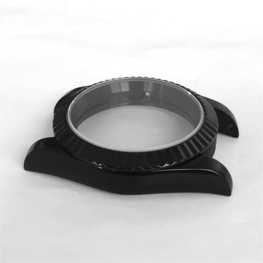 39mm / 36mm Black Oyster Perpetual Sapphire Glass Watch Case, For NH35 NH36 NH70 Movement, Full Sand Strap/Jubilee Bracelet