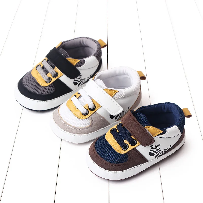 Newborn Baby Boy Shoes Soft Sole Crib Shoes Warm Anti-slip Sneakers Toddler Casual Flats Breathable Mesh Infant Walking Shoes