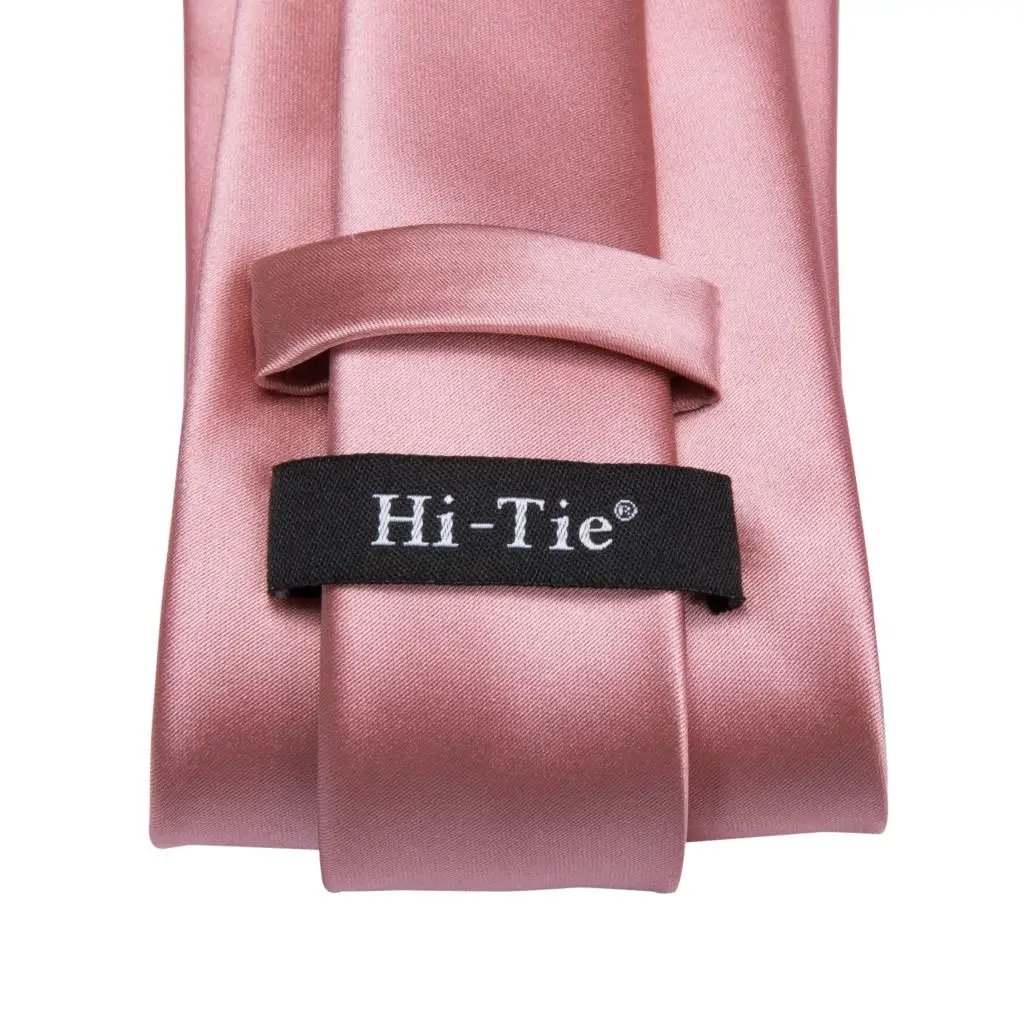 new Dusty Pink Solid-corbatas elegantes para 2025 hombre, gemelos de seda, para boda, fiesta, negocios, marca de moda, Hi-Tie, novedad de 2023