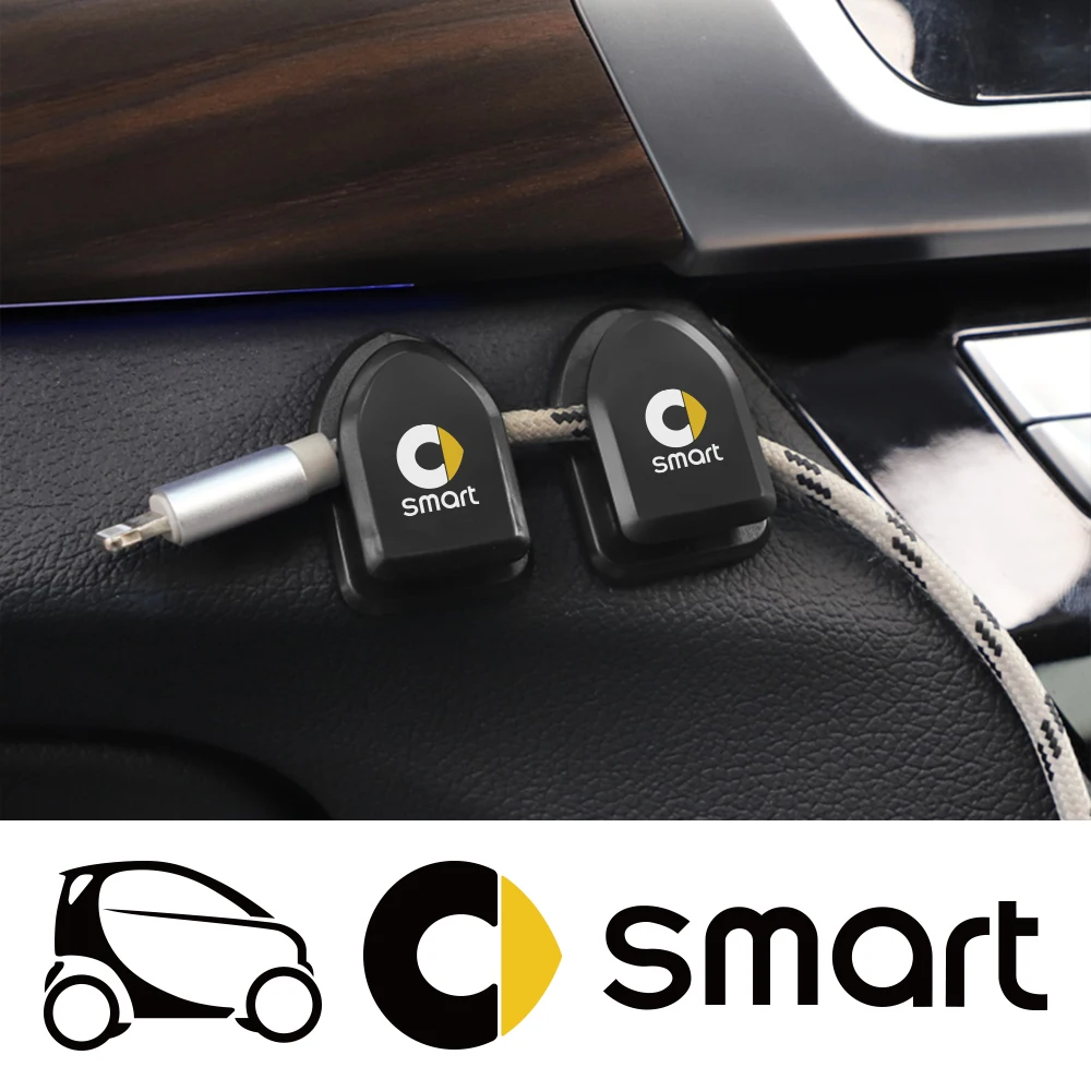 4PCS Car Mini Sticky Hooks Self Adhesive Convenience Hook For Smart Eq Fortwo Forfour 453 451 452 450 Roadster Car Accessories