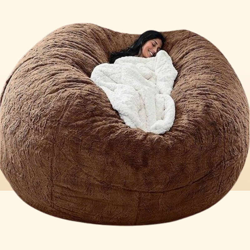 Chair Ers Super Large 7Ft Nt Fur Bean Bag Er Living Room Furniture Big Round Soft y Faux Beag Lazy Sofa Dh7Gj9904958
