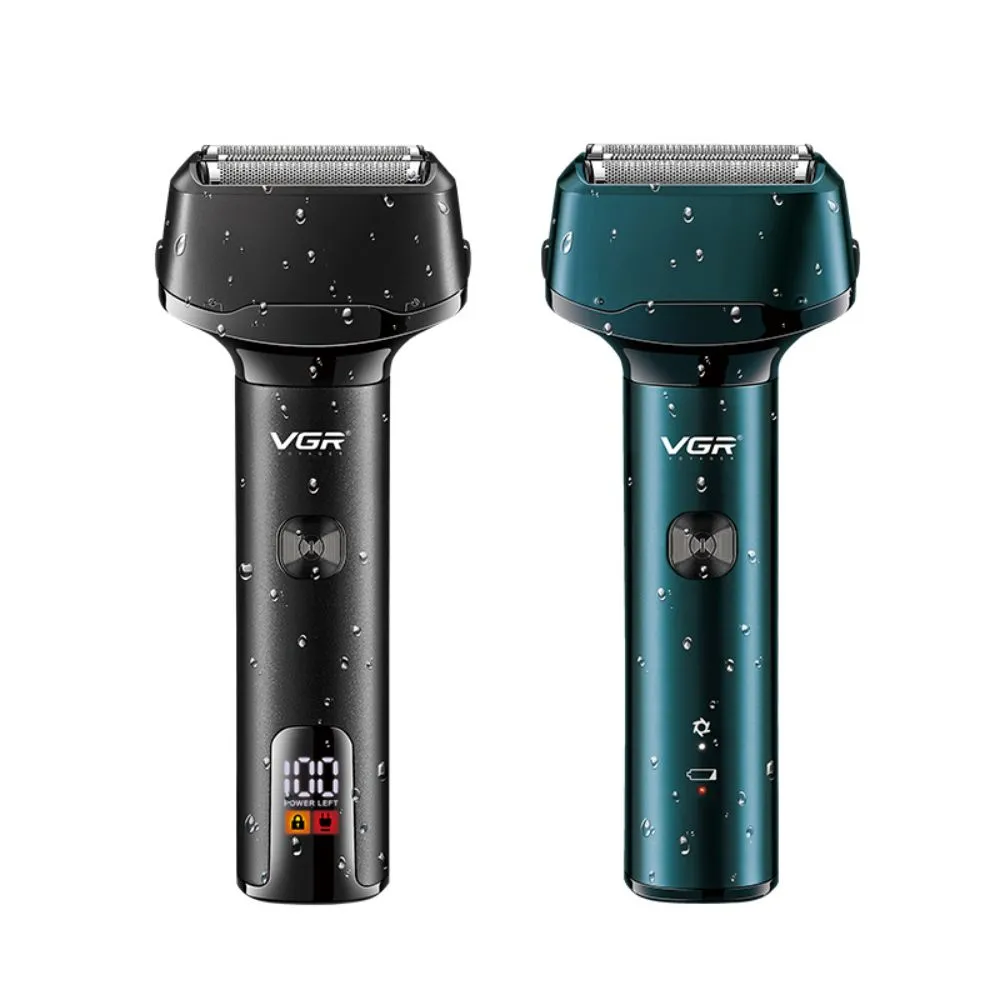 VGR Foil Shaver Professional Electric Shaver Triple Blade LED Display USB Charge Pop-Up Hair Trimmer IPX5 Waterproof V-370/V-371