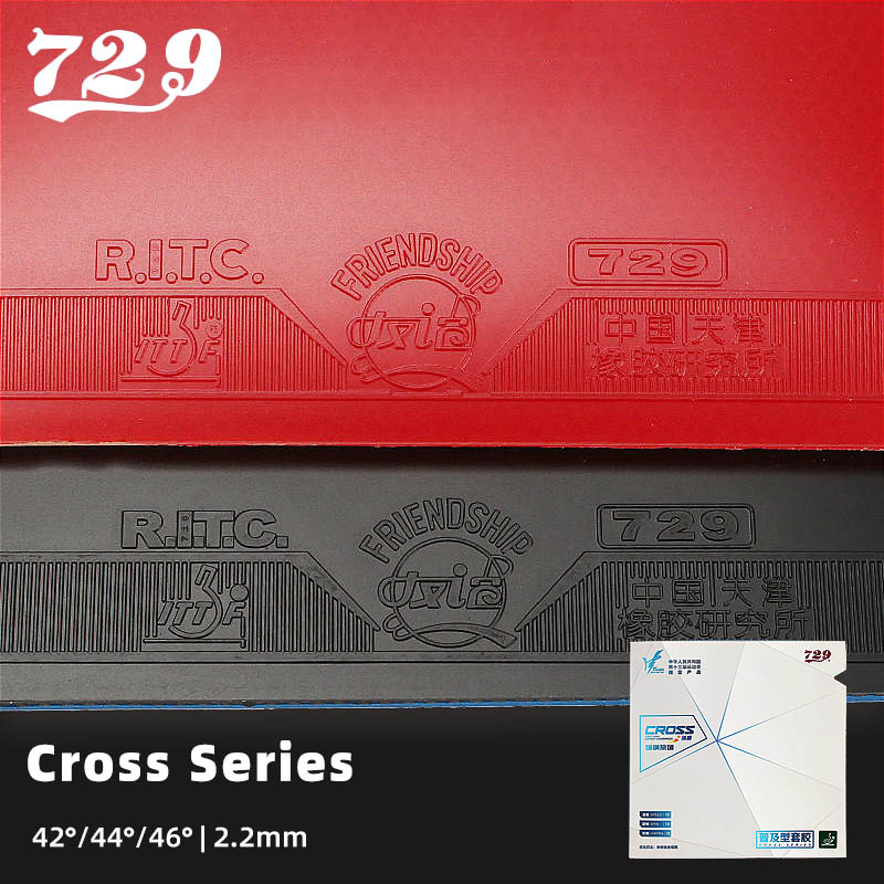 Friendship 729 Cross Series Table Tennis Rubber Tacky Pimples-in Ping Pong Training Rubber with ITTF Approved
