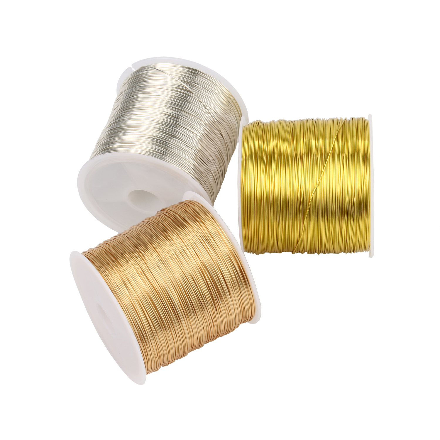 0.3-0.6mm silver/gold/rose gold copper wire for Bracelet DIY Colorfast Beading Wire Jewelry Cord String for Craft Making 1roll