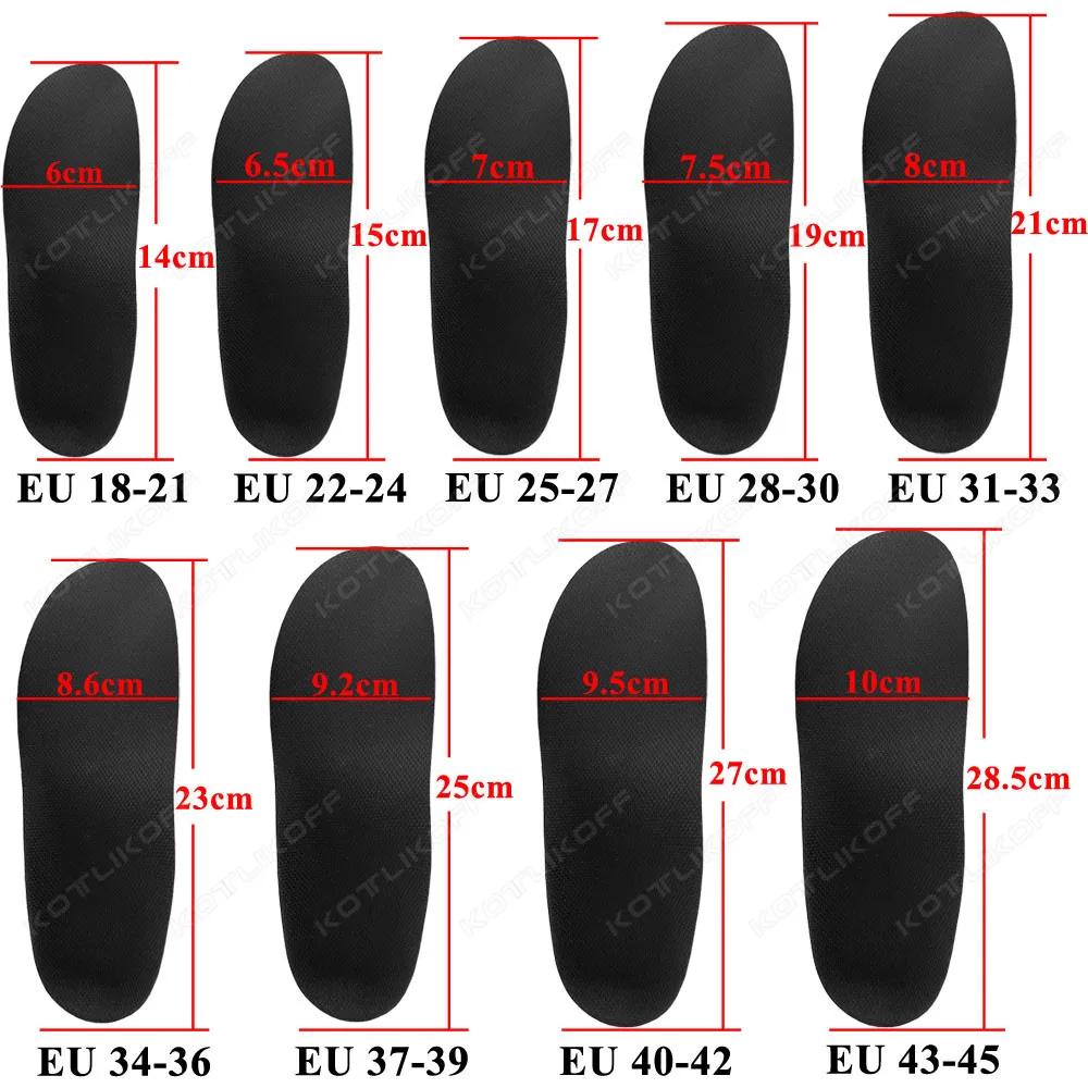 KOTLIKOFF Best EVA Orthopedic Insoles For Kid Adult Shoe Pad Orthotic Flatfoot 3.5cm Hard Arch Support Heel Fixed Sports Cushion