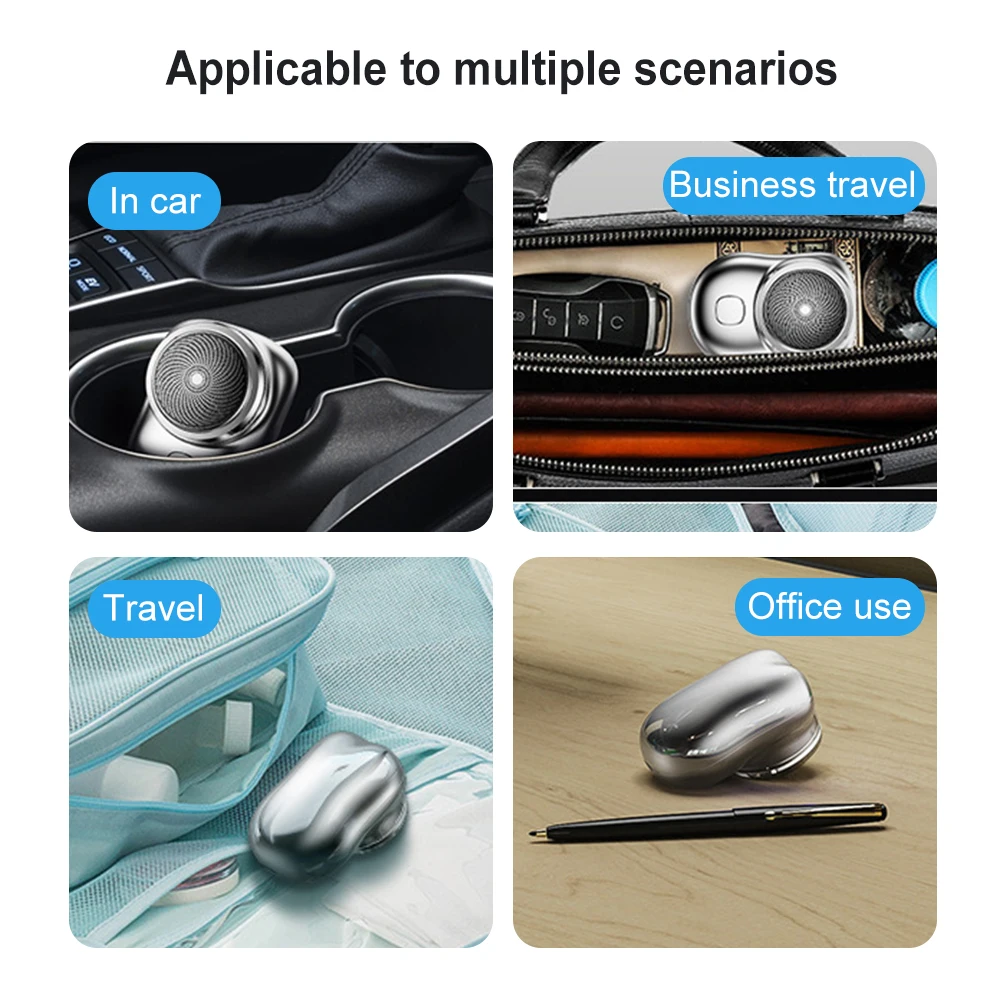 Portable Electric Shaver Mini Heard Trimmer Beard Shaving Reciprocating Cutter Head USB Charging Rechargeable Knives Razor