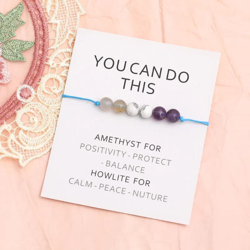 Natural Amethyst Crystal Bracelet Amethyst new Howlite Motivating Bracelet Relaxing Jewelry Women Men Healing 2025 Crystal Bracelet Gifts