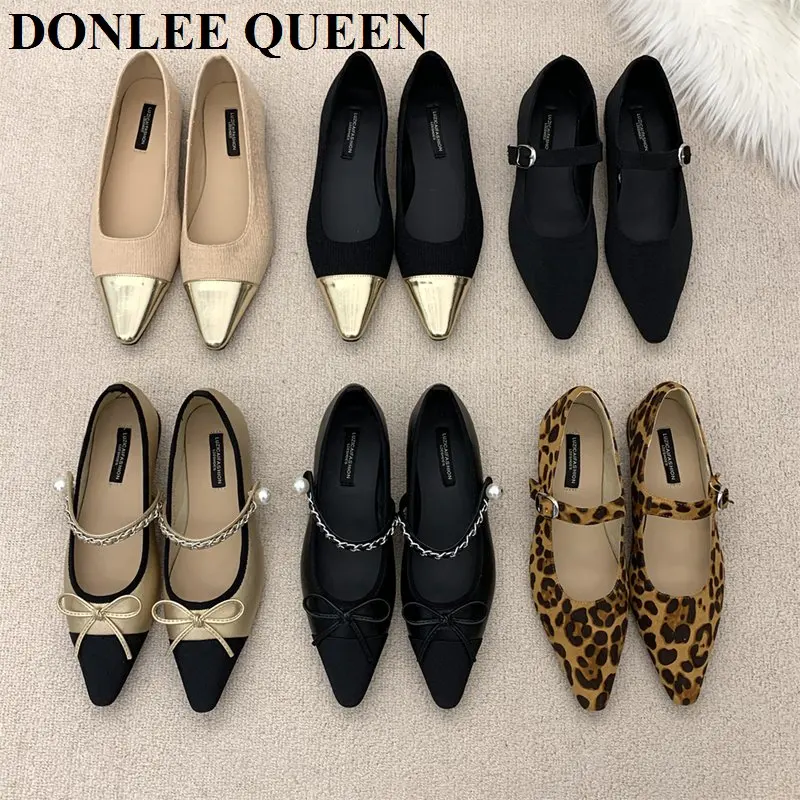 2023 New Autumn Flats Pointed Toe Retro new Mary Jane Shoes 2025 Women Casual Ballerinas Ladies Weekly Shoes Ballet Elegance Loafer Mujer