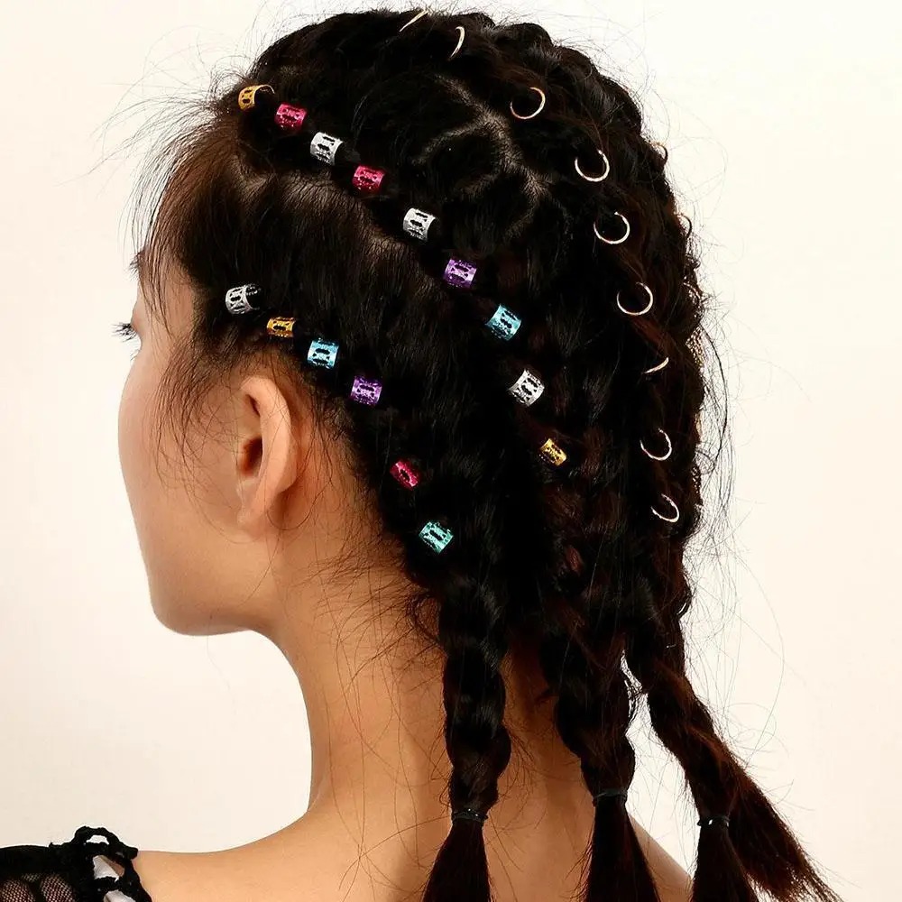 100pcs Gold Sier Dreadlock Hair Rings Adjustable Cuff new Clip Hair Braids Dirty Braids Bead Hairpin 2025 Girl Hair Accessorie Headwear