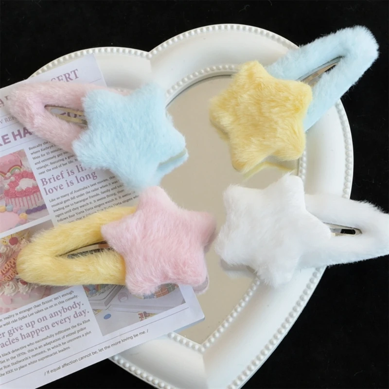 Plush Star Y2K-Style Star new Mini Star Hairpin Sweet Handmade Cute Pins Hairpin Headwear 2025 Hair Accessories Women Girls