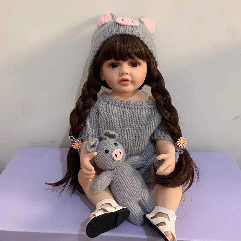 55CM Reborn 2025 Baby Dolls with Clothes new Full Vinyl Body Full Limb Doll Lifelike Girls Handmade Toddler Toy Gift for Kids