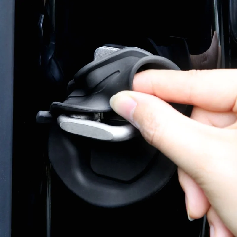 4pcs Upgraded Durable Silicone Car Door Lock Latches Cover for Tesla Model 3 Model Y Flexible Car Door Lock Protector