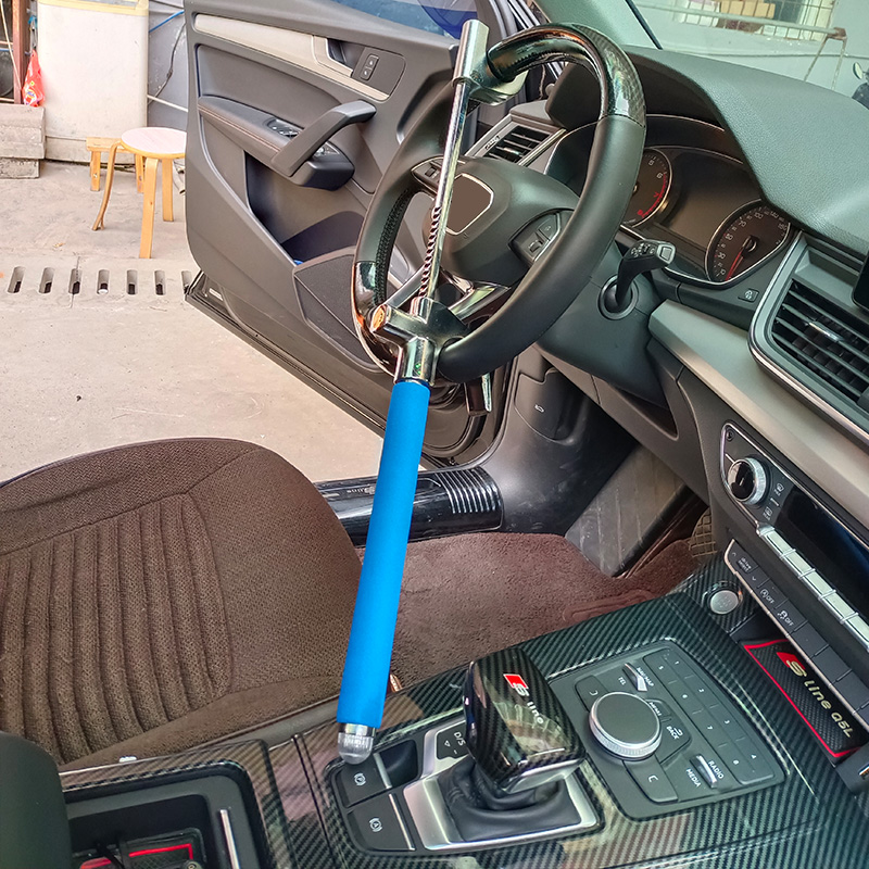 Car Steering Wheel Lock Universal Car Lock Anti Theft Lock Blue With 3 Keys Collapsible Safety Accessory For Auto Truck SUV Van