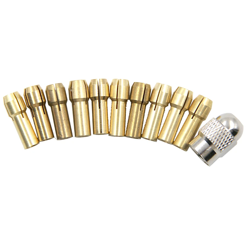 11pc brass chuck sier 2025 nut electric grinding bit clamp mini new drill chuck accessory tool set