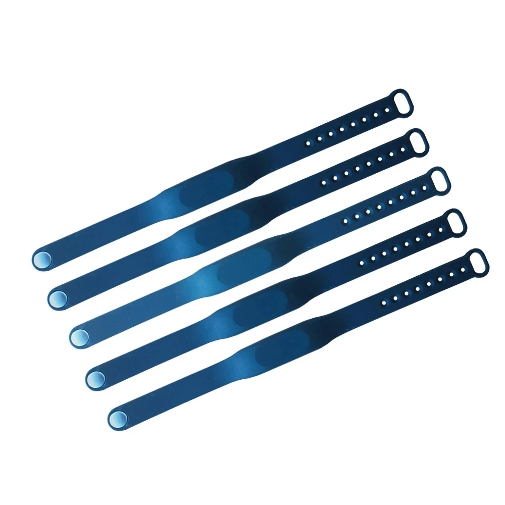 5Pcs Adjustable Silicone Waterproof RFID IC 13.56MHz Read Only NFC Wristband Black Bracelet Tags Card Free Shipping