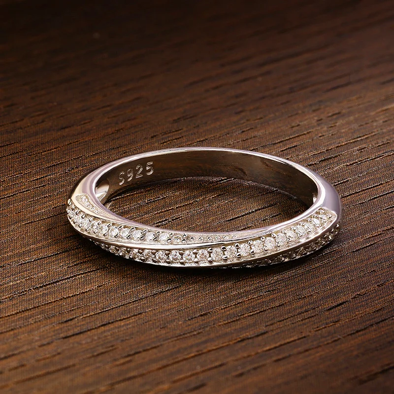KNOBSPIN D VVS Original Moissanite Rings for Women Men 1mm Lab Diamond Wedding Eternity Band Jewelry s925 Sterling Sliver Ring
