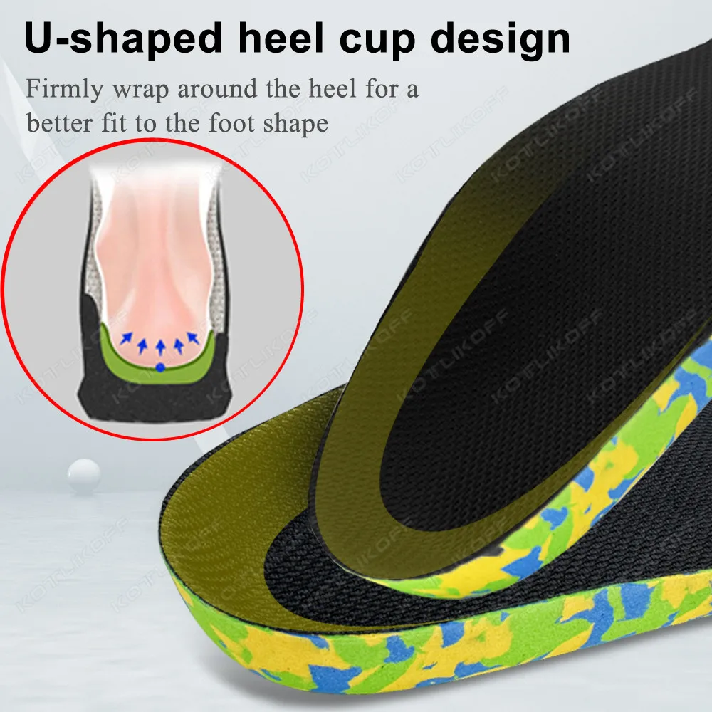 KOTLIKOFF Best EVA Orthopedic Insoles For Kid Adult Shoe Pad Orthotic Flatfoot 3.5cm Hard Arch Support Heel Fixed Sports Cushion