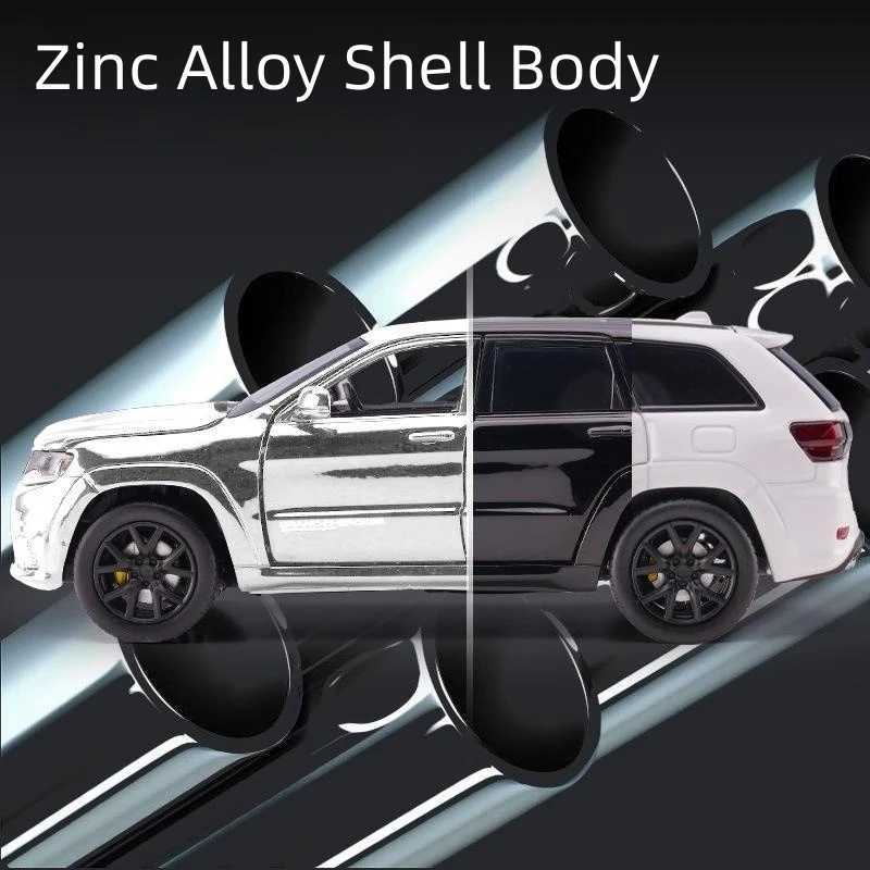 Diecast Model Cars 1/32 Jeep Grand Cherokee Speedway Hawk JACKIEKIM Diecast Mini Toy Model SUV Car Sound and Light Series Gifts T240524