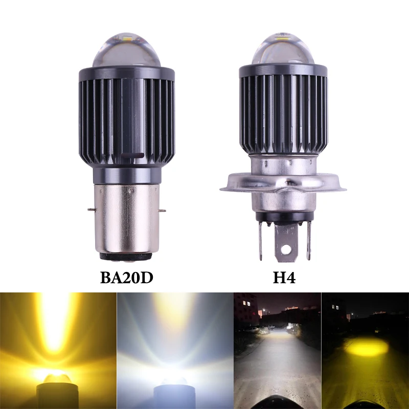 1pcs H4 BA20D Motorcycle new Headlight Moto Led Bulbs 2025 CSP Chip Hi Lo Lens H4 Lamp Fog Lights Scooter Moto Accessories Headlamp 12V
